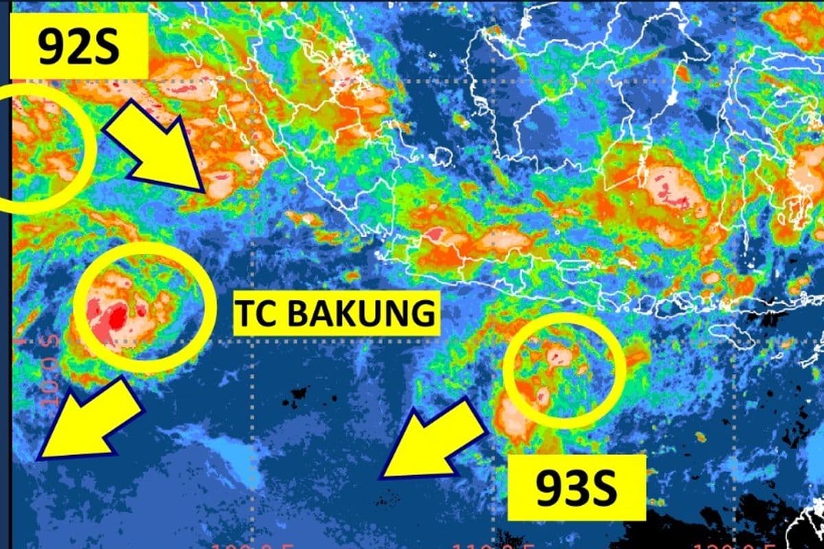 BMKG Deteksi Siklon Tropis Bakung dan 2 Bibit Siklon di Indonesia, Ini Daftar Wilayah Terdampak