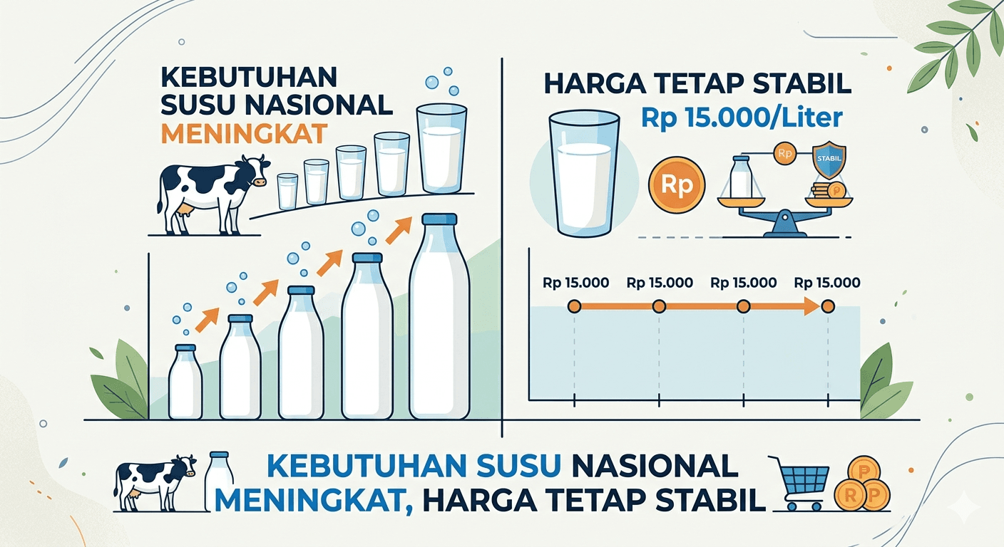 Kebutuhan Susu Nasional Meningkat, Harga Tetap Stabil